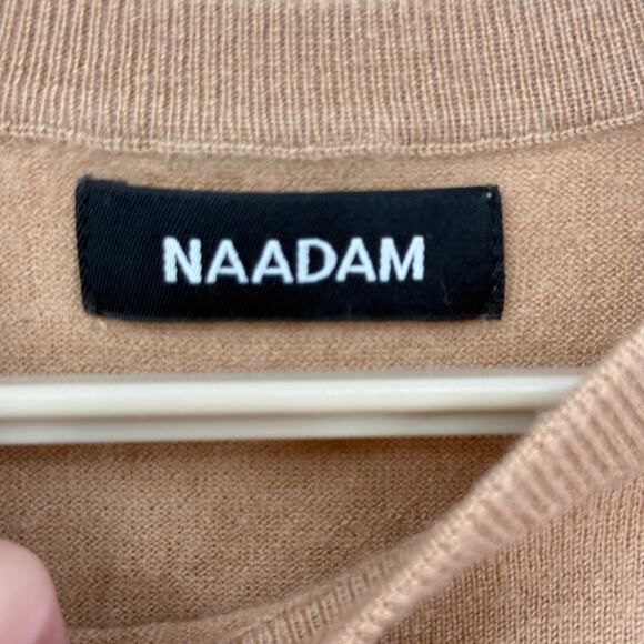Naadam Womens 100% Cashmere Crewneck Sweater Camel Lightweight Size Large - Picture 5 of 5